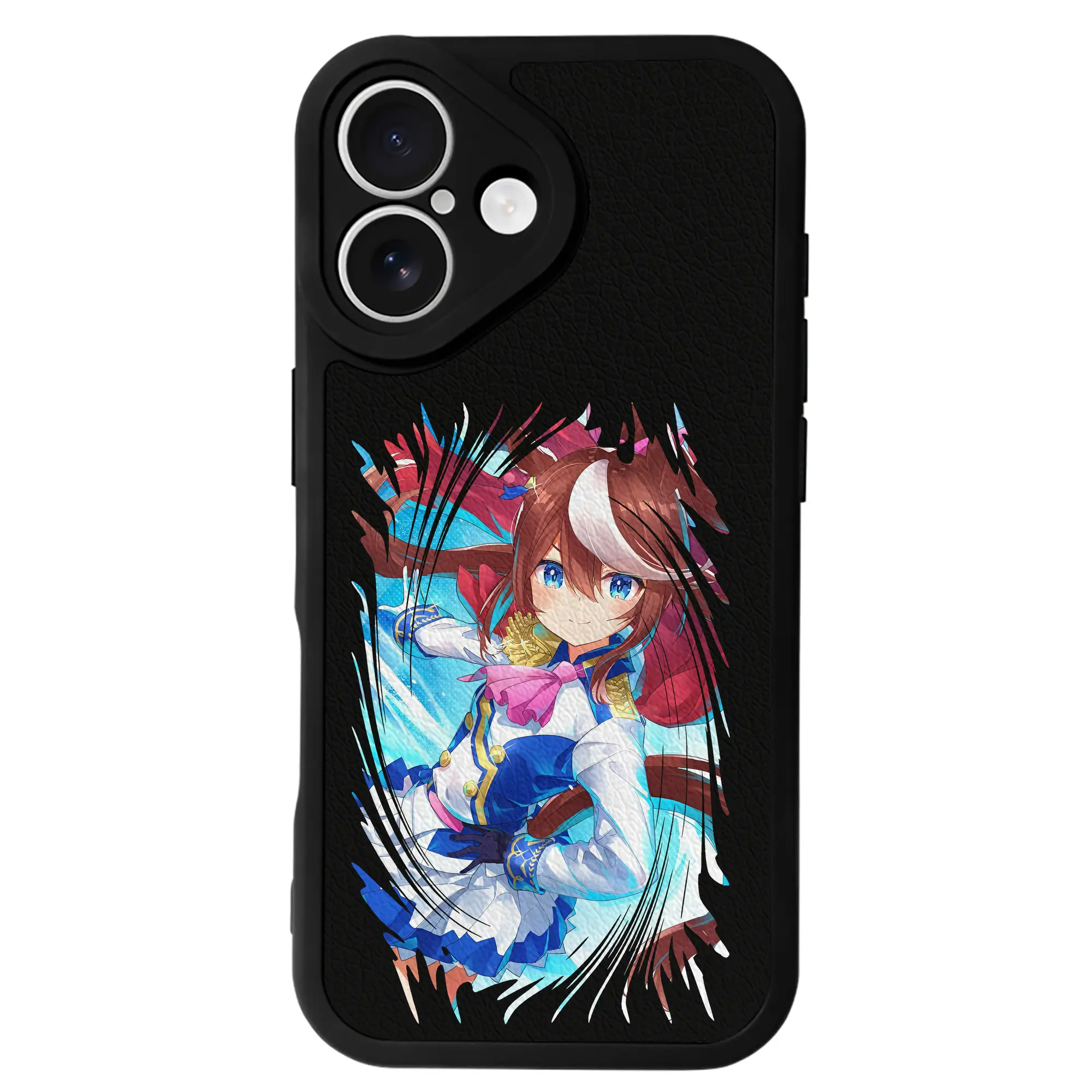 ウマ娘 プリティーダービー グッズ トウカイテイオー - IPhone 16シリーズ対応 ・ シリコンスマホケース ・ レザー調 ・ 高精度フィット ・ 耐衝撃 ・ ワイヤレス充電対応 ・ 精密カット